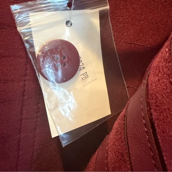 The Limited Wonen Faux Suede Pieced Open Moto Jacket Oxblood Red 2X - Picture 13 of 16